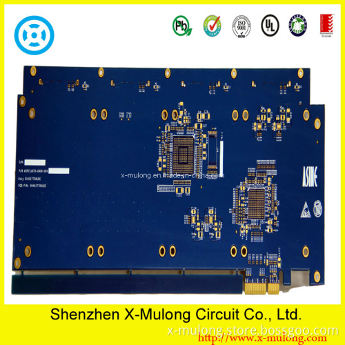 4layer Blue Solder Resist PCB with Immersion Gold (ENIG)